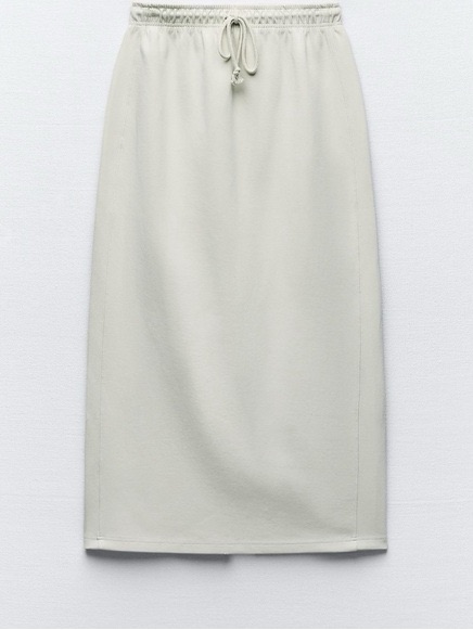 Zara | Clean Interlock Plush Midi Skirt